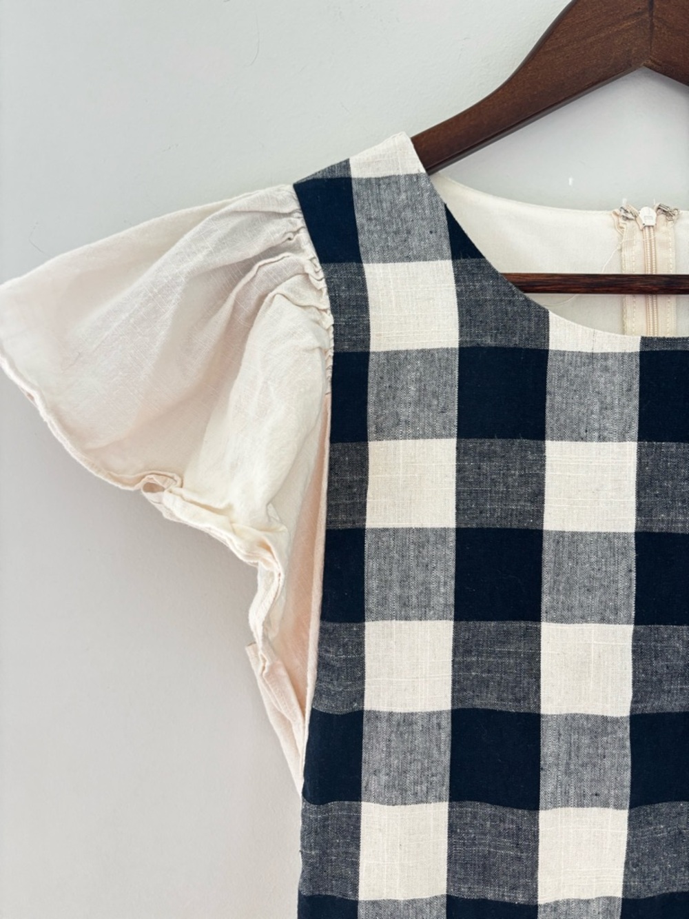 ROOLEE Cottagecore Gingham Puff Sleeve Dress Soft Girl - Picture 4 of 8